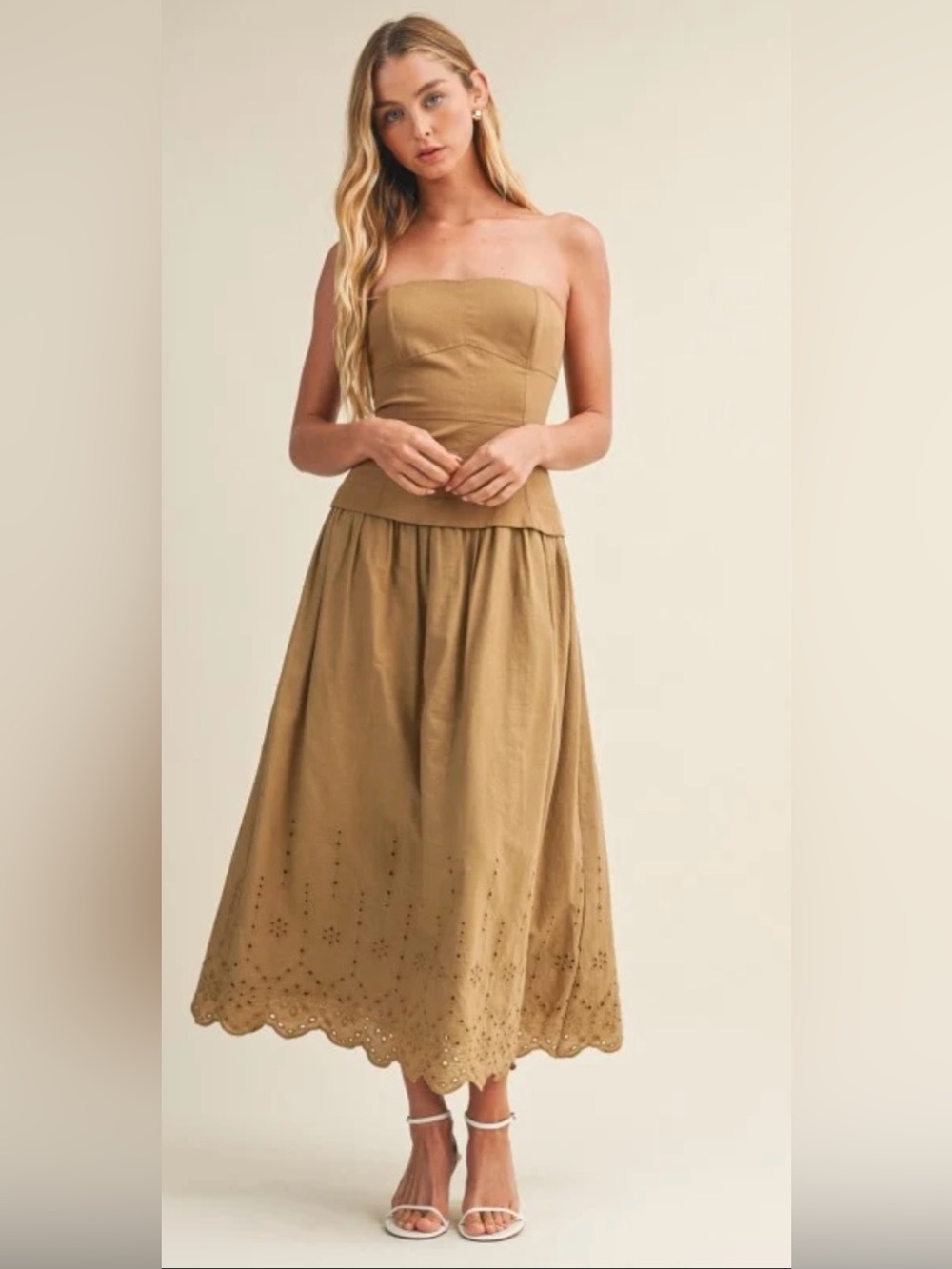 Mustard Seed Deon Iced Coffee Midi Dress (NWT)